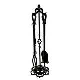 Fire tools, wrought iron, shovel, tongs, poker,