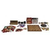 Large variety lot includes: wooden chess/checkers