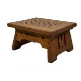 Small Wooden Stool with Cane Seat
