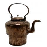 Copper tea kettle, stove insert base, 10' dia.,