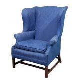 Upholstered Blue Wingchair