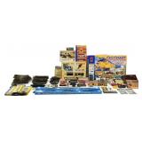 Large HO scale model train lot. Includes