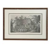 Engraving of Captain Cook in Sandwich Islands