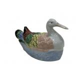 Duck covered tureen, Staffordshire, 5'W, 11'L,