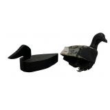 Duck decoy, paint is worn, weighted base,