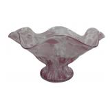 Blenko bowl, pink flowers, 11.25' dia.