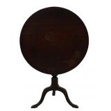 Round Mahogany Tilt-Top Tea Table
