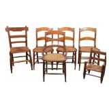Six Ladder-Back Chairs