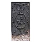 Cast Iron Fire Back with Cherub Motif