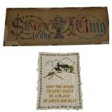 Victorian motto sampler, 'Simply to Thy Cross I