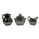 Silver Luster: Cream & sugar bowl, 5.5'T,