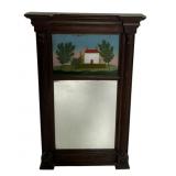 Vintage picture mirror, reeded half columns,