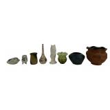 Mixed group lot of 8 art pottery and ceramic