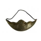 Brass kashkoul, 10'L, 3.75'T plus chain, 3'W