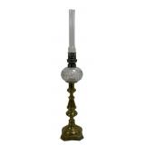 Peg light in brass candlestick with push up, 4' ba