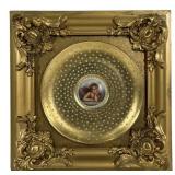 Porcelain plate, Cherub center - 6' dia. In 9.75'