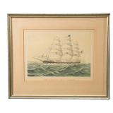 Currier & Ives Clipper Ship Lithograph