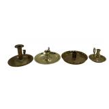 Brass saucer candleholders: Vintage, 5.5' dia.
