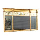 Gilt Wood Trumeau Mirror with Painted Panels