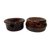 Bennington or Rockingham Spittoons