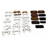 Vintage eye glasses: B & L & Hawkes, gold rim, pin