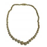 Necklace, carved, graduated, 1/8' to 1/2'