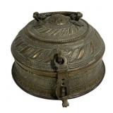 Vintage Paan & Bettel box, lift lid, 8' copper