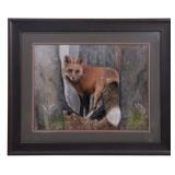 Fox watercolor signed R. Demski, 12' x 16'
