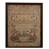 Printed sampler, Eliza Reynolds 1815, poem,
