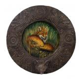 Resting Fox - Acrylic on wood, 13' dia., 23' dia.