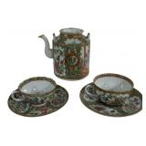 Rose Medallion: tea pot, 4.75' dia., 6'T (no handl
