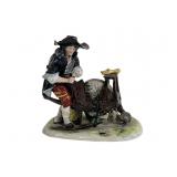 Capodimonte figure, 'Knife Grinder,' 4'W, 7'L,
