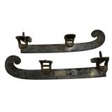 Vintage ice skates, silver plaque on blade, 10'L