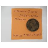 France 1792 2 Soles Bronze Coin