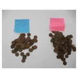 (2) Large Groups of Wheat Pennies (200 Coins)