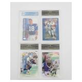 (4) High Grade NFL Football Cards Manning Smith