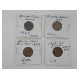 (4) Pre-1900 US Cents 1858, 1859, 1867