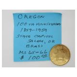 Salem Oregon 100th Ann Brass Token