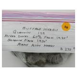 (129) Buffalo Nickels Mixed Dates 1920s/30s