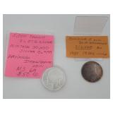 (2) Silver Coins from Chad, Belgium