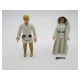 Star Wars Vintage Luke + Princess Leia Figures