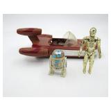 Star Wars Vintage Landspeeder/C-3PO+R2-D2 Figures