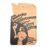 Letty Lynton Antique Original Window Card 1932