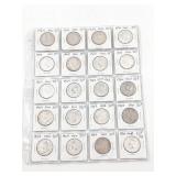 Group of (20) US Silver Half Dollars 1964