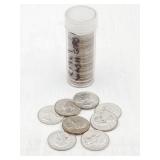 Full Roll (40) US Silver Quarters All 1964