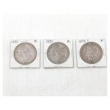 Group of (3) US Morgan Silver Dollars 1880-81