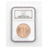 1911D US $20 Gold NGC MS63