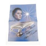Majel Barrett Signed Star Trek Mini Poster