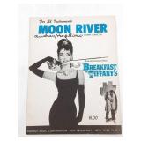 Audrey Hepburn Signed Moon River Sheet Music
