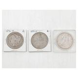 Group of (3) US Morgan Silver Dollars 1891O-1896O